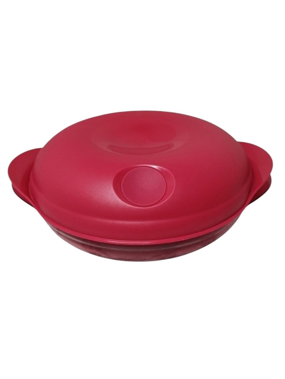 Vintage Red Tupperware 0.7L Microwave Steam Vent Bowl Round